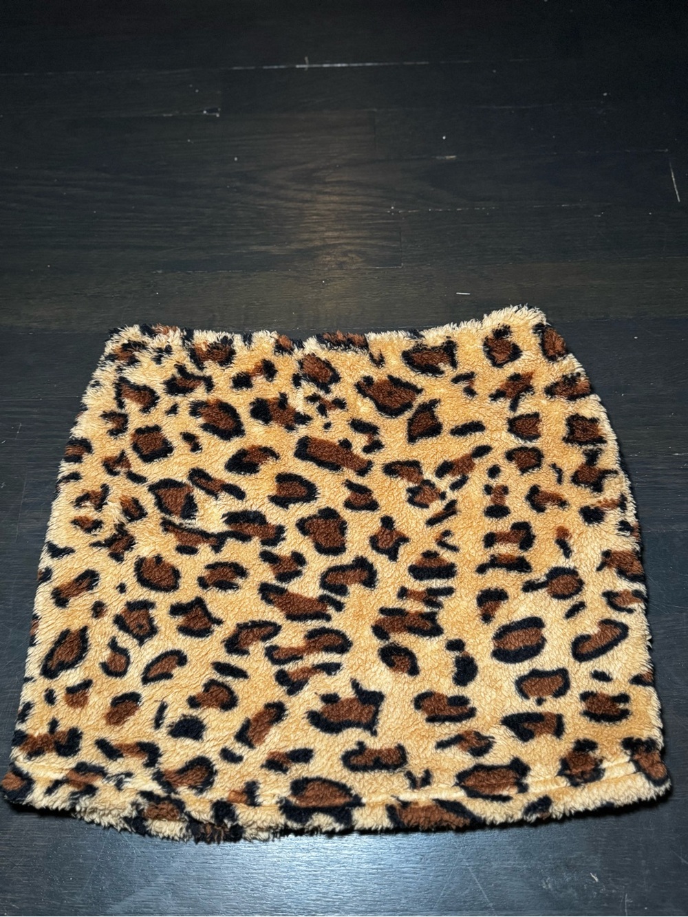 SHEIN Leopard Print Faux Fur Mini Skirt - Brown & Black